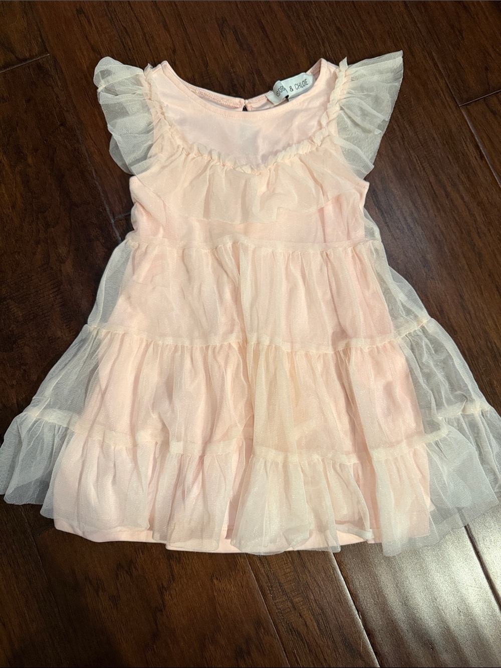Isobella & Chloe Light Pink Tiered Ruffle Dress